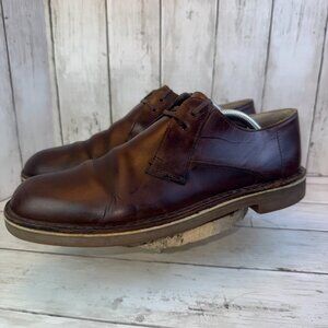 Clarks Bushacre Oxford Shoes Mens Size 11 M Brown Leather Lace Up 34136